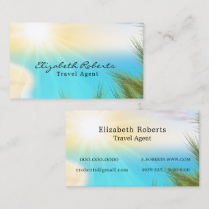 Scenic Tropical Beach Travel Agent Business Card