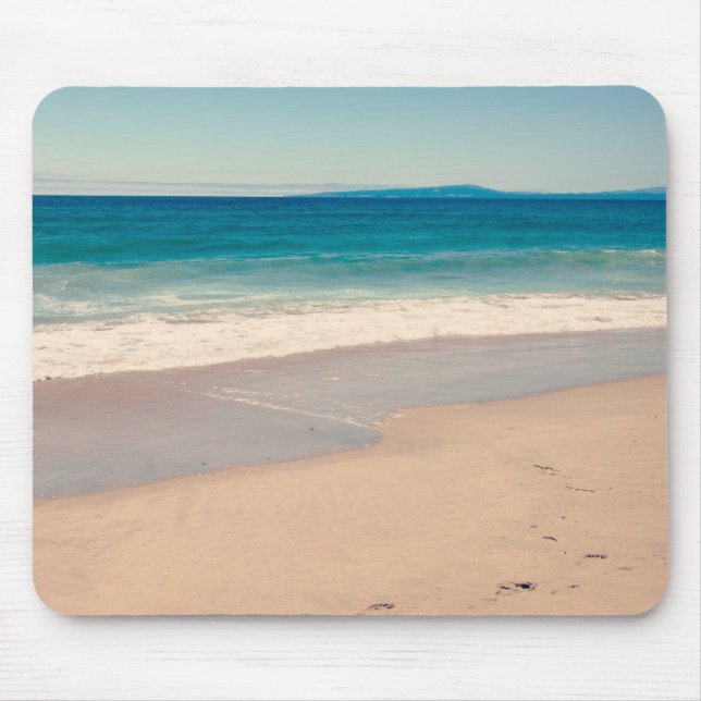 Scenic Turquoise Teal Beach Custom Photo Mouse Pad (Front)