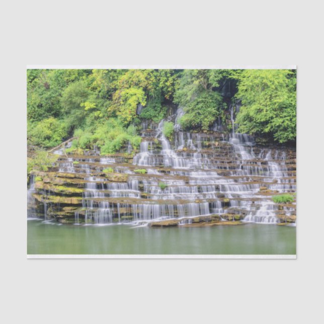 Scenic Twin Falls Rock Island Tissue Paper (Front)
