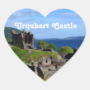 Scenic Urquhart Castle Ruins Heart Sticker