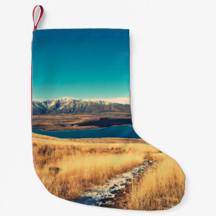 Scenic view in Mt. John summit view point, Lake T Small Christmas Stocking