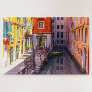 Scenic view of a canal, Venice, Italy Jigsaw Puzzle