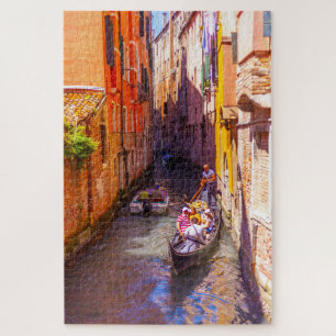 Scenic view of a gondola in a canal, Venice, Italy Jigsaw Puzzle