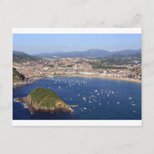 Scenic view of beautiful San Sebastian coastline Postcard