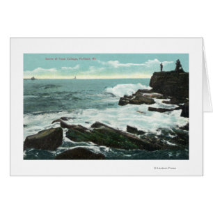 Scenic View of Cape Cottage of the Rocky Shore