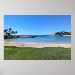 Scenic View of Hawaiian Lagoon Poster