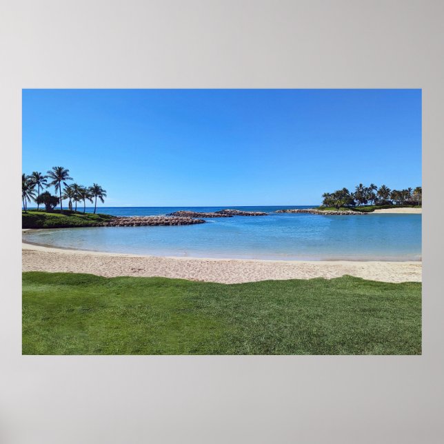 Scenic View of Hawaiian Lagoon Poster (Front)
