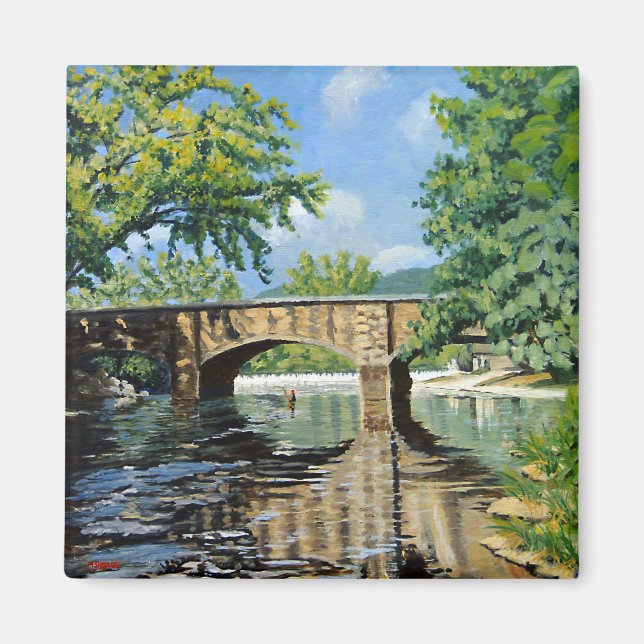 Scenic View of Missouri Trout Stream Fishing Magnet (Front)