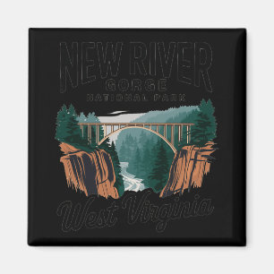 Scenic View Of New River Gorge National Park West  Magnet