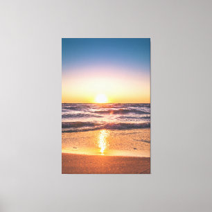 Scenic View of Ocean During Sunset Canvas Print