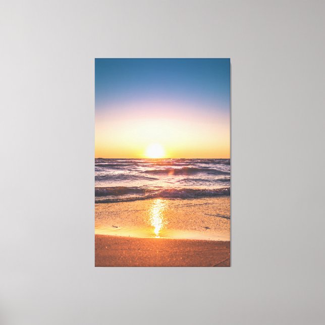 Scenic View of Ocean During Sunset Canvas Print (Front)