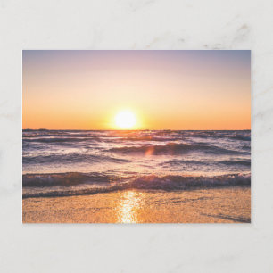 Scenic View of Ocean During Sunset Holiday Postcard