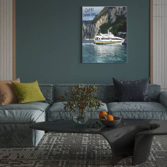 Scenic View of Passenger Boat Capri Italy Canvas Print (Creator Uploaded)