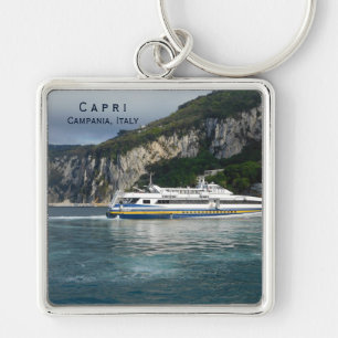 Scenic View of Passenger Boat Capri Italy   Keychain