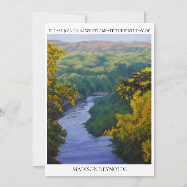 Scenic View of the River Birthday Invitation (Front)