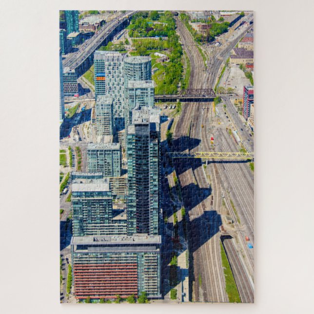Scenic view of Toronto from CN tower, Canada Jigsaw Puzzle (Vertical)