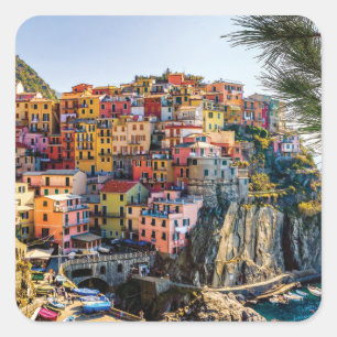 Scenic Village, Cinque Terre, Liguria, Italy   Square Sticker