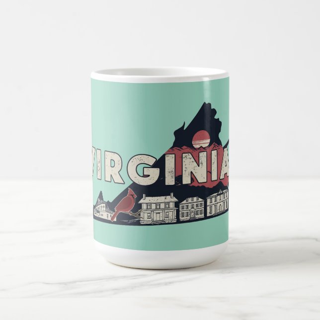Scenic Virginia Retro Silhouette  Coffee Mug (Center)