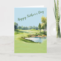 Scenic Watercolor Golf Theme Father's Day