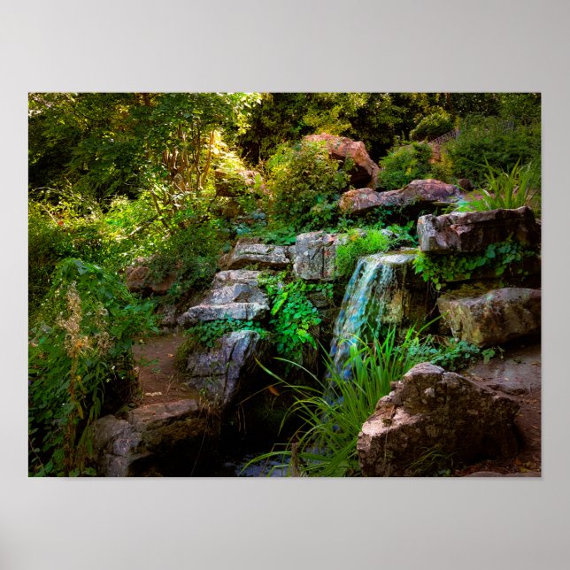 Scenic Waterfall picture in Japanese Rock Gardens Poster (Front)