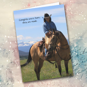 Scenic Western Cowgirl and Horse All Occasion Card