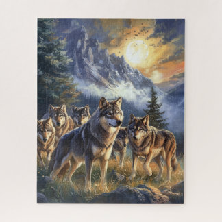Scenic, Wild Wolf Pack Mountain Puzzle
