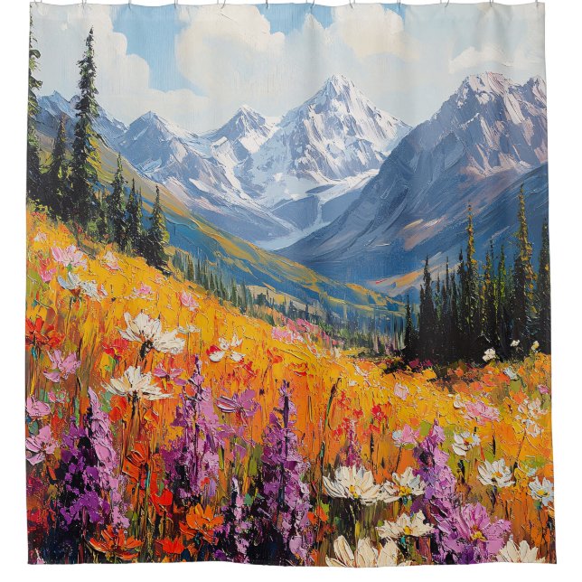 Scenic Wildflowers and Mountains Fine Art (Front)
