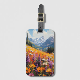 Scenic Wildflowers and Mountains Fine Art Luggage Tag