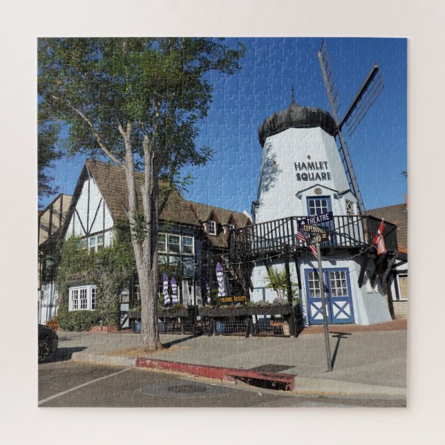 Scenic Windmill Danish Town of Solvang California Jigsaw Puzzle (Vertical)
