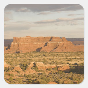 Scenic winter desert landscape on the way into square sticker