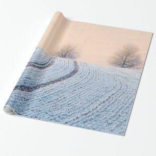 Scenic Winter Landscape Trees with Hoarfrost  Gift Wrapping Paper