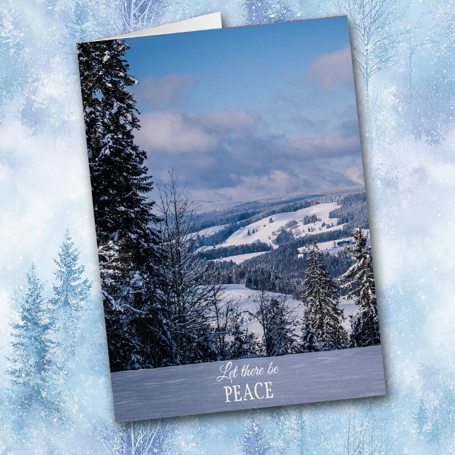 Scenic Winter Mountain Peace Christmas Card (Creator Uploaded)