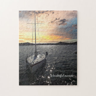 Scenic Wonderful Sunrise Text Personalized  Jigsaw Puzzle