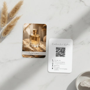 Scented Perfume Fragrance Shop Photo QR Code  Business Card