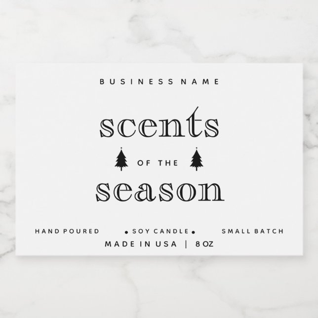 Scents of Season Christmas Candle Label Design (Single Label)