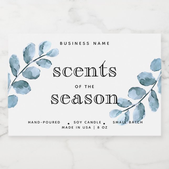 Scents of Season Watercolor Candle Label Design (Single Label)