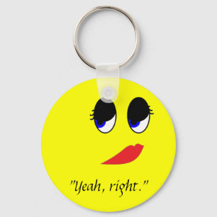 Sceptical Face Keychain