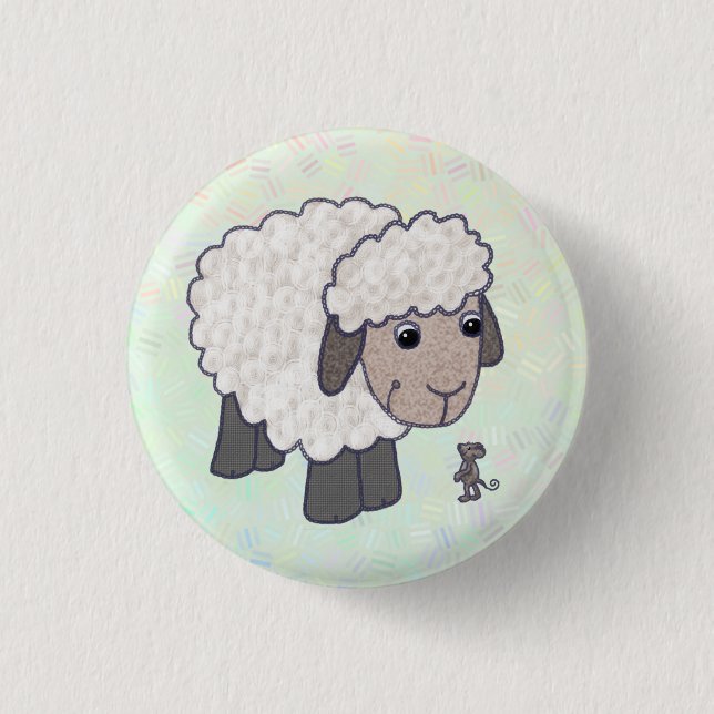 Schaf und Maus 1 Inch Round Button (Front)