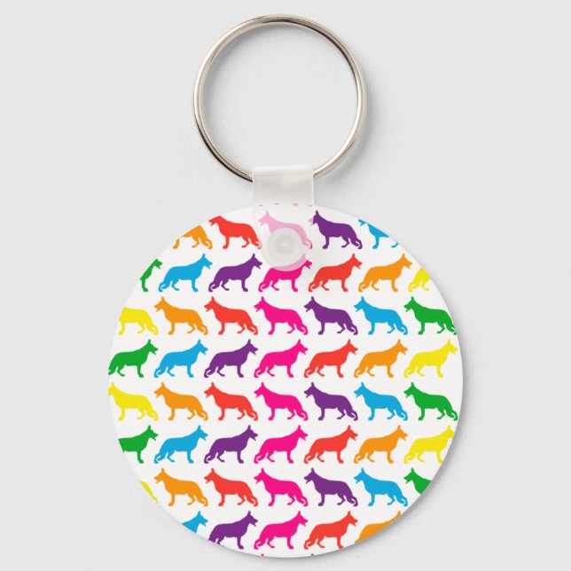 Schäferhunde Regenbogen Keychain (Front)