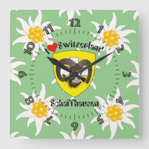 Schaffhausen - Schweiz - Suisse - Svizzera Uhr Square Wall Clock