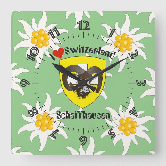 Schaffhausen - Schweiz - Suisse - Svizzera Uhr Square Wall Clock (Front)