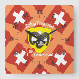 Schaffhausen - Switzerland - Suisse - Svizzera clo Square Wall Clock