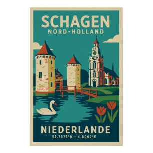 Schagen, Hollande-Septentrionale Pays-Bas Affiche