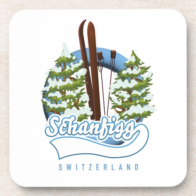 Schanfigg Switzerland ski poster Coaster (Front)