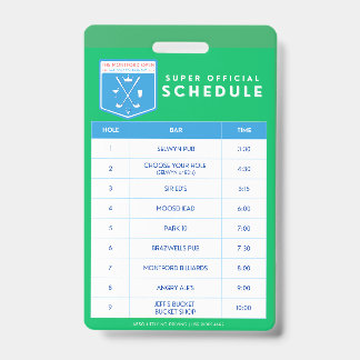 Schedule for Lanyard Badge