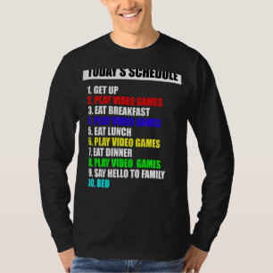Schedule Perfect Day Video Games Gamer T-Shirt