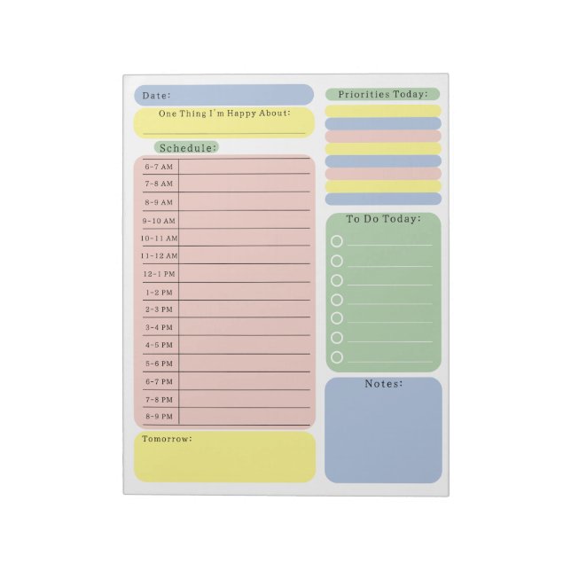 Schedule To Do Scheduler Checklist Organization No Notepad (Rotated)