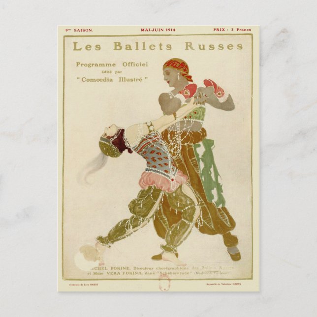 Schéhérazade, Léon Bakst & the Ballets Russes Postcard (Front)