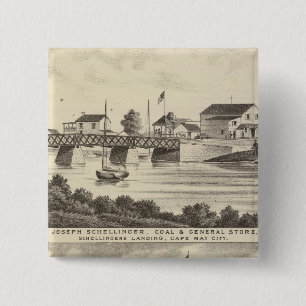 Schellinger Store and Ocean House 2 Inch Square Button