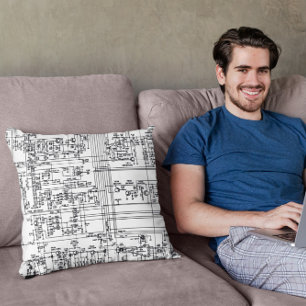 Schematic Diagram Symbols Electronic Circuit Throw Pillow